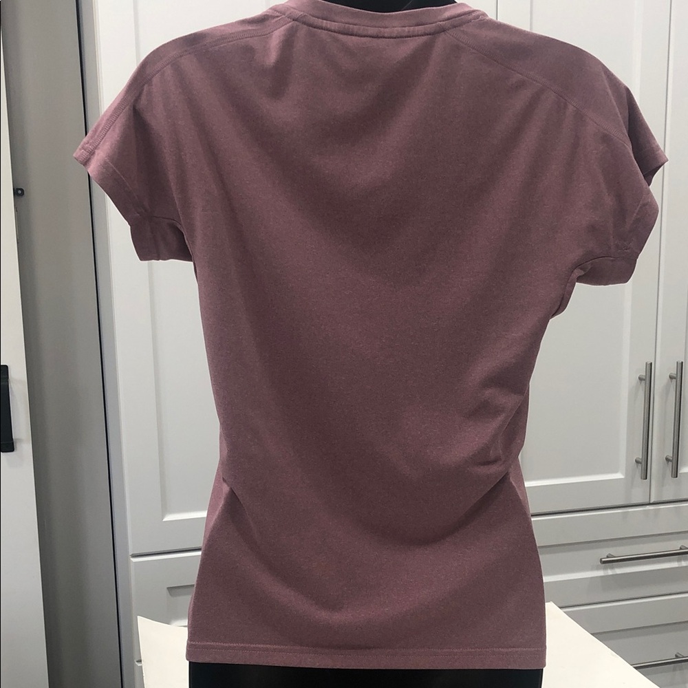 Adidas AEROREADY V-Neck Short Sleeve Tee - Light Mauve - XS - Picture 4 of 9